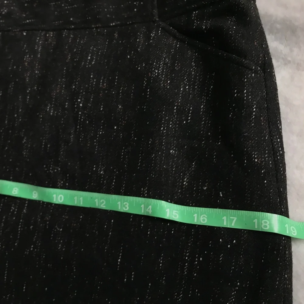 JCrew wool blend long pencil fit Black/Silver skirt w: pockets Size 2 Warm Chic